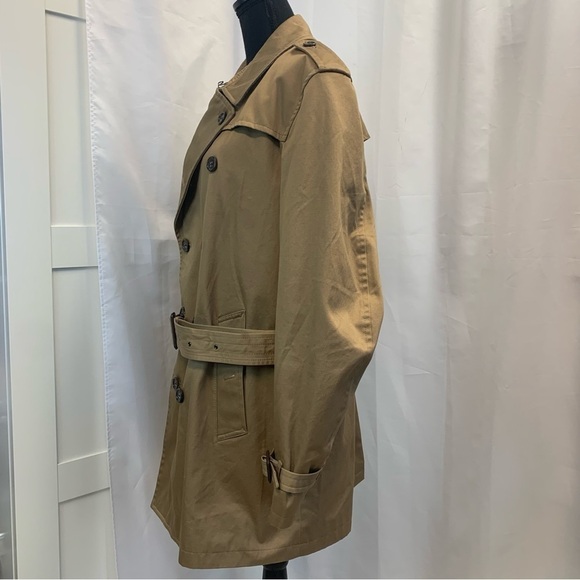 Banana Republic camel tan brown trench coat Sz L NWOT - Picture 5 of 13